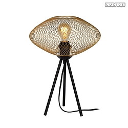table lamp MESH oval E27 IP20, gold matt, brass, black 