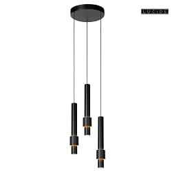 pendant luminaire MARGARY 3 flames IP20, black dimmable