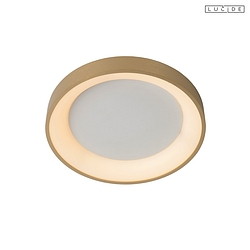 ceiling luminaire VIDAL LED round IP20, gold matt, brass, opal dimmable