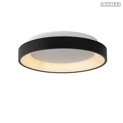 ceiling luminaire VIDAL LED round IP20, opal, black dimmable
