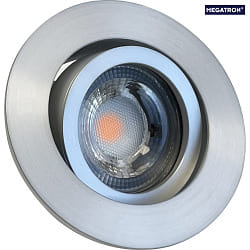 recessed luminaire DECOCLIC 68MM round, swivelling, Dim-To-Warm, set of 1 IP20, stainless steel brushed dimmable 7