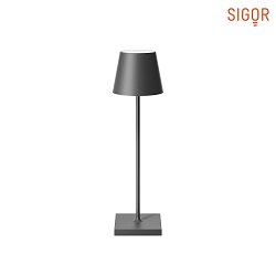 battery table lamp NUINDIE USB-C round, CCT Switch, with touch dimmer IP54, graphite grey dimmable