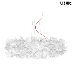 Pendant luminaire CLIZIA LARGE,  78cm, with Magnetic System, 4x E27, PIXEL, white / red wire