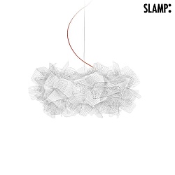 Pendant luminaire CLIZIA,  53cm, with Magnetic System, 2x E27, PIXEL, white / red wire