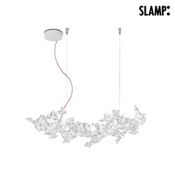 Pendant luminaire HANAMI LARGE, 10x LED G9 5W (dimmable, excl.), clear / red wire