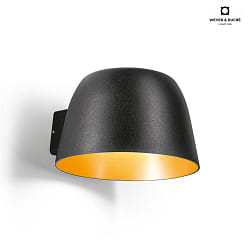 LED Outdoor Wall luminaire SWAM 1.0, IP65, 8W 2700K, CRi >90, dimmable, black gold
