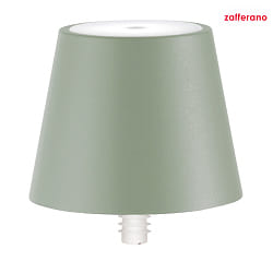 Battery lamp POLDINA STOPPER IP54, sage green dimmable