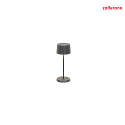 battery table lamp OLIVIA MICRO IP65, dark grey dimmable