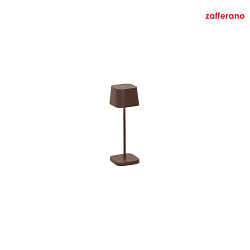 battery table lamp OFELIA MICRO IP65, rust dimmable