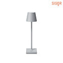 battery table lamp NUINDIE POCKET IP54, fog grey dimmable